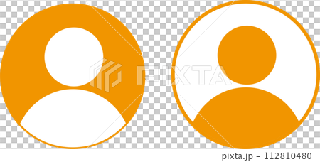Person pictogram silhouette icon upper body avatar circle set 112810480
