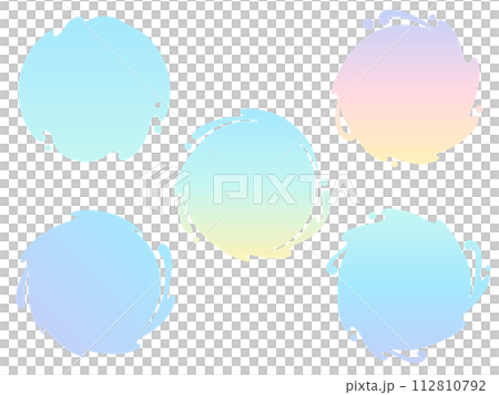 彩色漸層水濺輪廓的圓形框架集 112810792