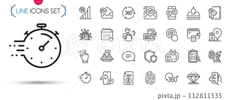 Pack of Accounting report, Earphones and Employees talk line icons. Include Timer, 360 degree, Shields pictogram icons. Distribution, Chat, Confirmed mail signs. Phone message, Fitness, Card. Vector Pack of Accounting report, Earphones and Employees talk line icons. Include Timer, 360 degree, Shields pictogram icons. Distribution, Chat, Confirmed mail signs. Phone message, Fitness, Card. Vector 112811535