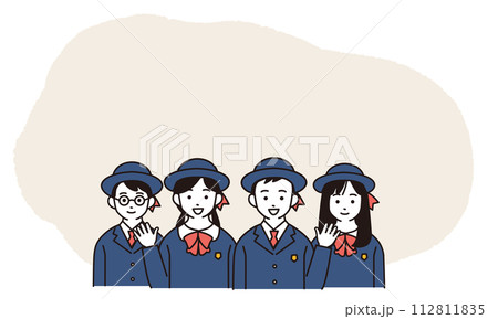 制服を着た笑顔の小学生のイラスト 112811835