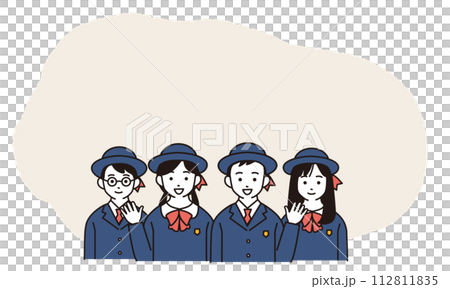 制服を着た笑顔の小学生のイラスト 112811835