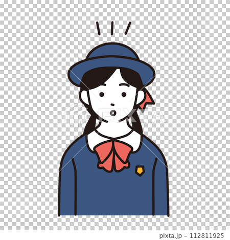 制服を着た小学生のシンプルなイラスト ひらめく表情 制服を着た小学生のシンプルなイラスト ひらめく表情 112811925