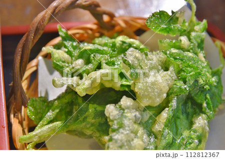 揚げたての明日葉の天ぷら　東京 112812367