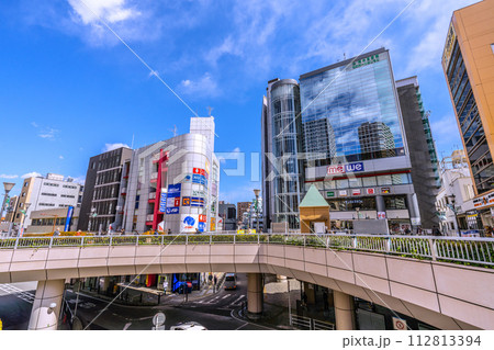 日本の相模原市都市景観　橋本駅前などを望む（右奥にJR橋本駅北口） 112813394