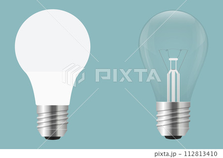 Vector drawing of energy saving lamp and incandescent lamp Vector drawing of energy saving lamp and incandescent lamp 112813410