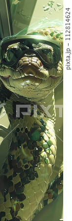 Python wearing AR glasses, soft focus, from...のイラスト素材 [112814624] - PIXTA
