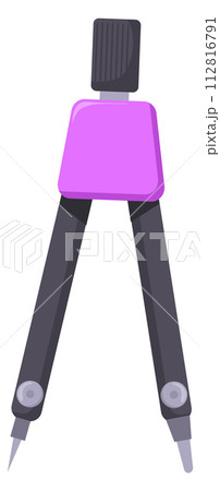 Math compass cartoon icon. Geometry school tool Math compass cartoon icon. Geometry school tool 112816791