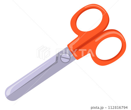 Scissors cartoon icon. Cutting tool. School supply Scissors cartoon icon. Cutting tool. School supply 112816794