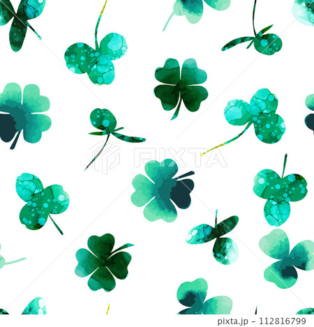 St.Patrick 's Day. Seamless background. hand drawing. Not AI, Vector illustration 112816799