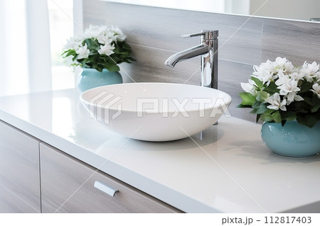 Modern bathroom design. Beautiful sink. Modern bathroom design. Beautiful sink. 112817403