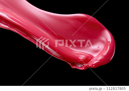 Texture of lip gloss. Smudged pink lipgloss isolated on black Texture of lip gloss. Smudged pink lipgloss isolated on black 112817805