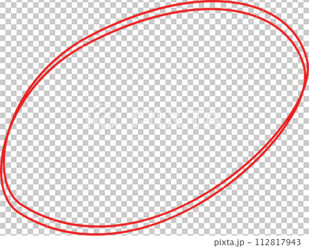 red handwritten style double circle 112817943