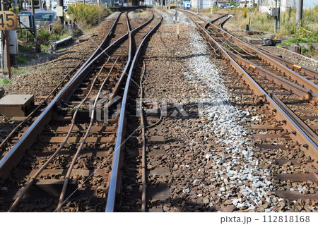 鉄道線路の分岐ポイント 112818168
