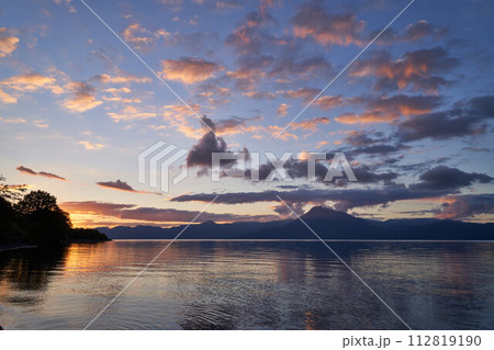北海道 支笏湖モーラップの夕暮れ 北海道 支笏湖モーラップの夕暮れ 112819190