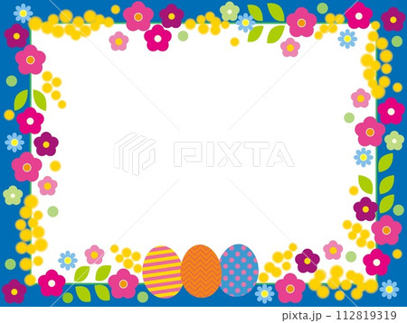 イースター フレーム 花 卵 ホワイトスペース イースター フレーム 花 卵 ホワイトスペース 112819319