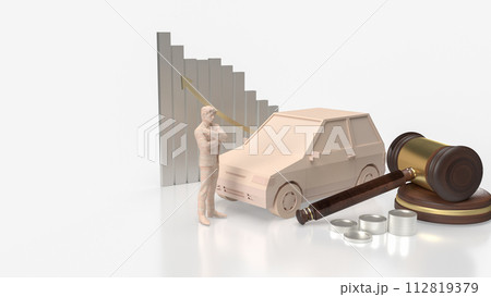 The car and wood hammer for Auction cars concept 3d rendering. The car and wood hammer for Auction cars concept 3d rendering. 112819379