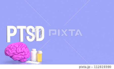 The Brain and ptsd text for health or sci concept 3d rendering. The Brain and ptsd text for health or sci concept 3d rendering. 112819390