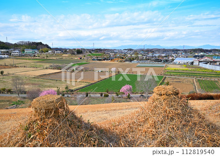 猪股の百八燈 田園風景 冬景色 児玉郡美里町 猪股の百八燈 田園風景 冬景色 児玉郡美里町 112819540