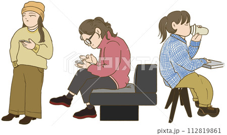 待っている若い女性たち 待っている若い女性たち 112819861