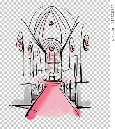 教会 　結婚式　チャペル　バージンロード 112820149