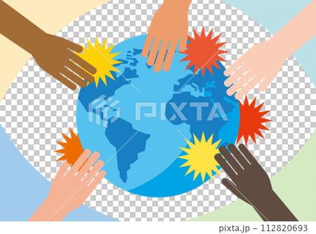 Image illustration of racism and conflict 112820693