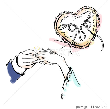 指輪交換 結婚指輪 新郎 新婦 ウエディングリング 指輪交換 結婚指輪 新郎 新婦 ウエディングリング 112821268