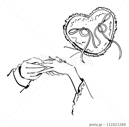 指輪交換 結婚指輪 新郎 新婦 ウエディングリング 指輪交換 結婚指輪 新郎 新婦 ウエディングリング 112821269