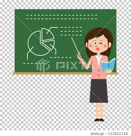 黑板前教學的流行女老師 黑板前教學的流行女老師 112822118