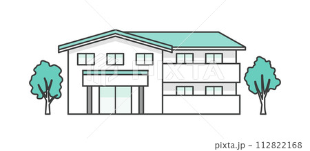 介護施設または医療施設の建物イラスト 112822168