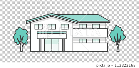 介護施設または医療施設の建物イラスト 112822168