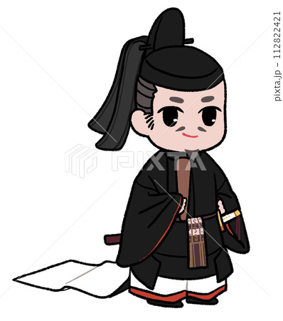 藤原道長をイメージしたイラスト(表情：楽)のイラスト素材 [112822421