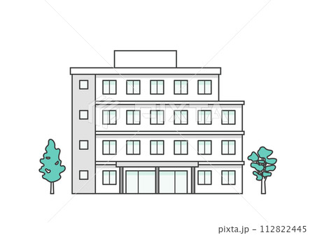 介護施設または医療施設の建物のイラスト 112822445