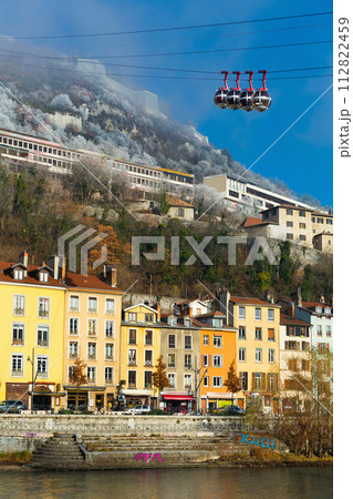 Cable car is transportation landmark of Grenoble in France Cable car is transportation landmark of Grenoble in France 112822459