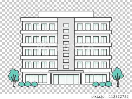 介護施設または医療施設の建物のイラスト 介護施設または医療施設の建物のイラスト 112822723