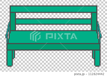 ドット絵のベンチ(緑) ドット絵のベンチ(緑) 112824442