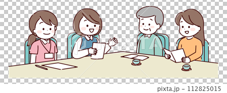 A family consulting about long-term care insurance services 112825015