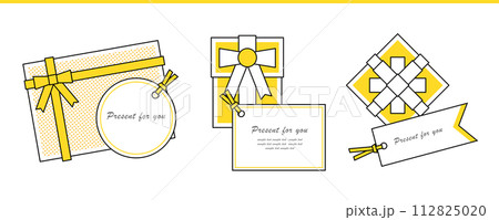オリジナルのコピーを入れて使用するプレゼント・ギフトのイラストセット オリジナルのコピーを入れて使用するプレゼント・ギフトのイラストセット 112825020