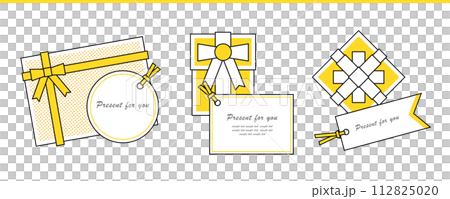 オリジナルのコピーを入れて使用するプレゼント・ギフトのイラストセット オリジナルのコピーを入れて使用するプレゼント・ギフトのイラストセット 112825020