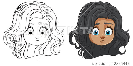 Expressive Cartoon Female Faces Expressive Cartoon Female Faces 112825448