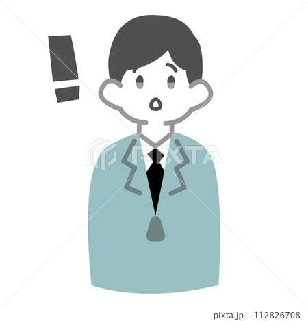 びっくりする男性作業員 112826708