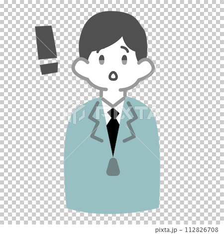 びっくりする男性作業員 112826708