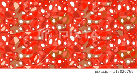 Amanita Muscaria Inspired Seamless Simple Flat Abstract Geometric Vector Illustration Background 112826769
