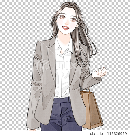 上機嫌に歩いている女性 上機嫌に歩いている女性 112826959