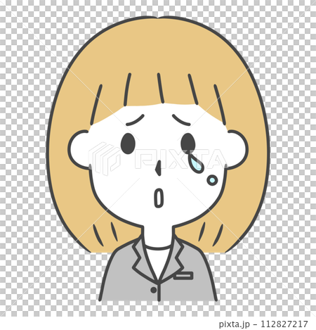 一個穿著西裝的悲傷女人的插圖 112827217
