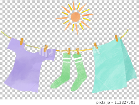 洗濯　干す　天日干し　乾かす 112827303