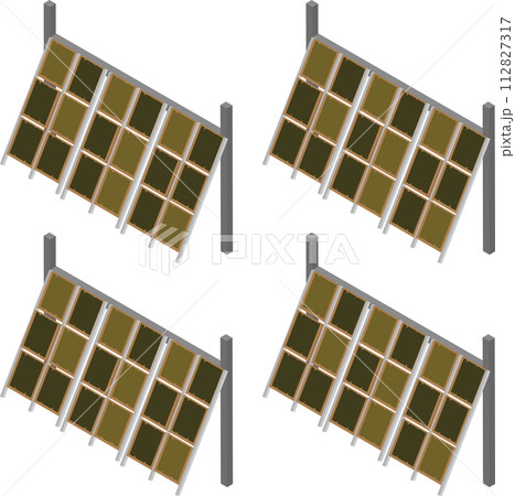 アイソメトリックな海苔の天日干しのイメージ素材 112827317