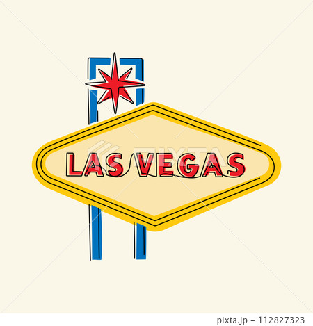 Las Vegas sign one one line artistic vector illustration Las Vegas sign one one line artistic vector illustration 112827323