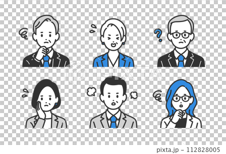 Male and female upper body set of negative managers/managers [person vector illustration material] 112828005