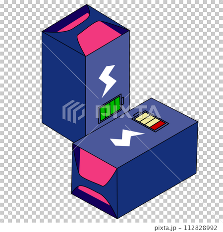 battery swap for electric scooter.  Cartoon 112828992