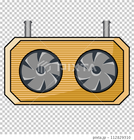 Cooling radiator system for Computer. icon, cpu liquid cooler with fans and radiator. Cooling radiator system for Computer. icon, cpu liquid cooler with fans and radiator. 112829310
